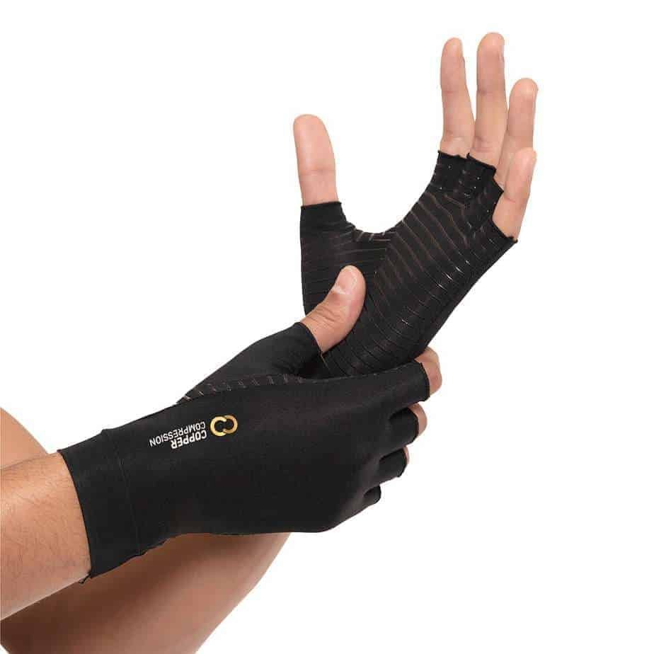 copper infused compression gloves