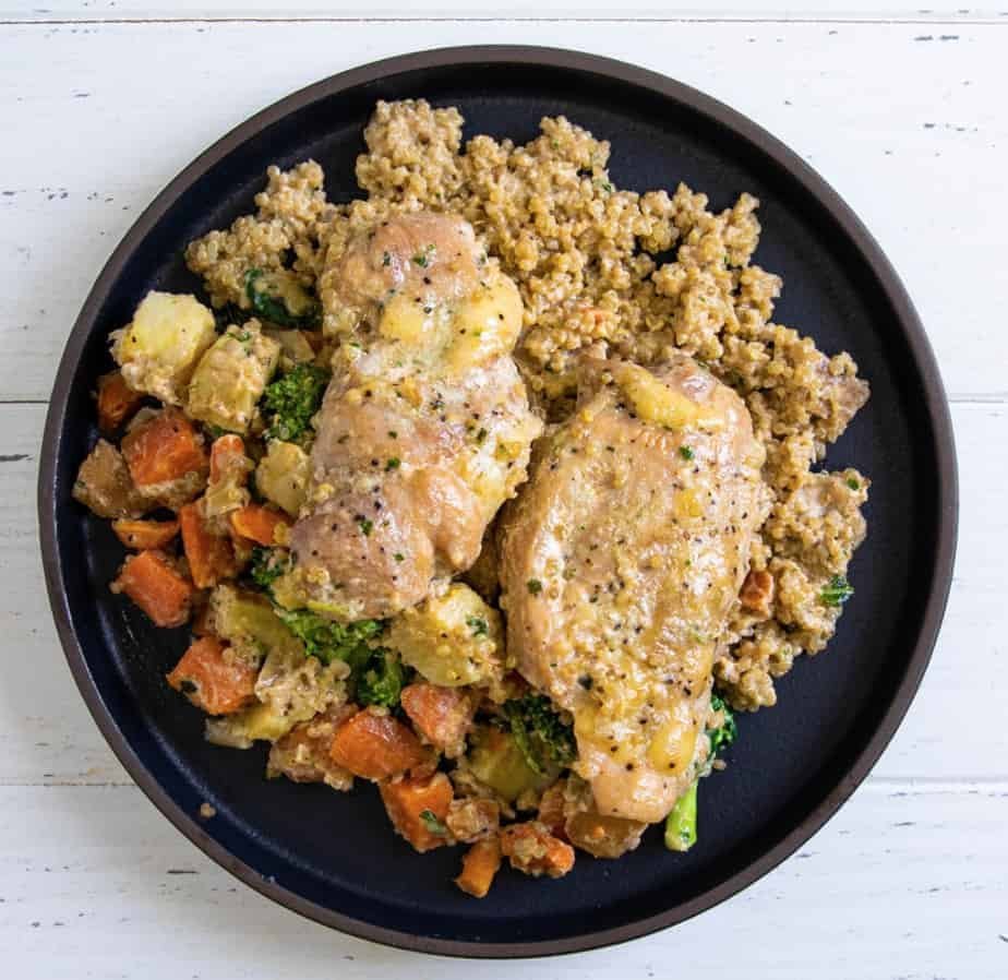 Chicken Thigh with Curried Spinach