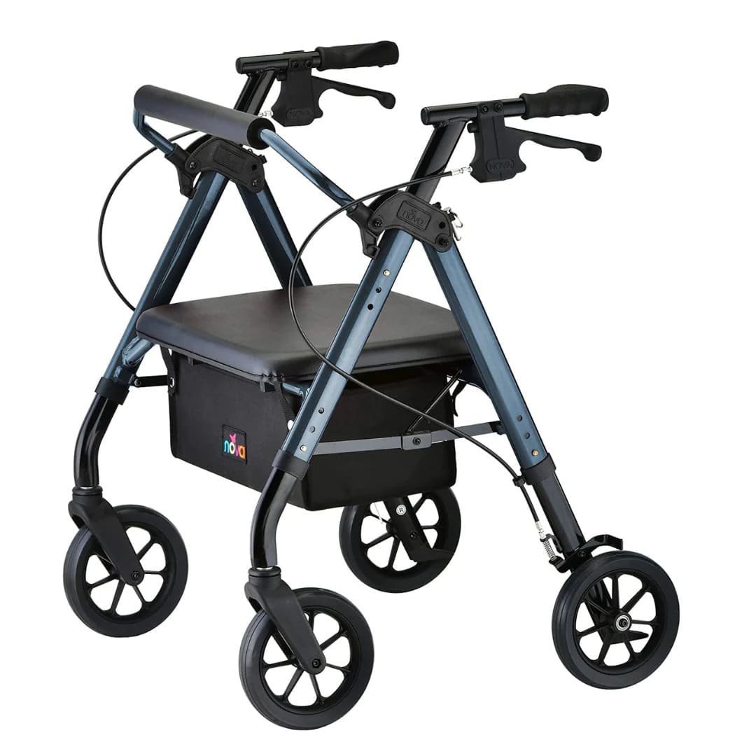 Nova Medical Star HD Bariatric Rollator Walker with Extra Wide Padded Seat 1