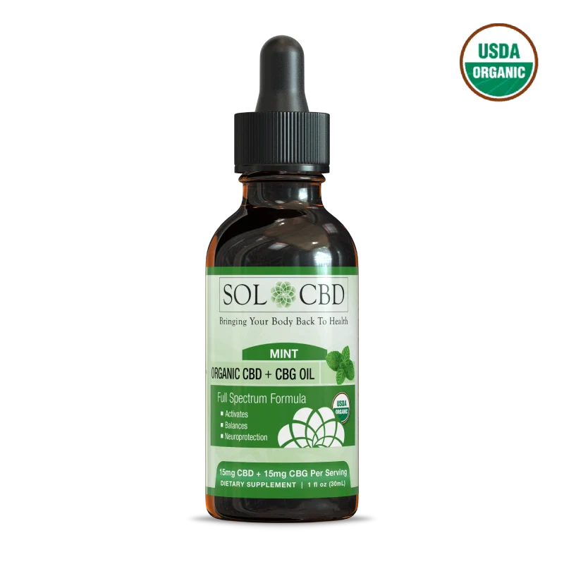 Organic CBG CBD Oil Tincture Mint 1
