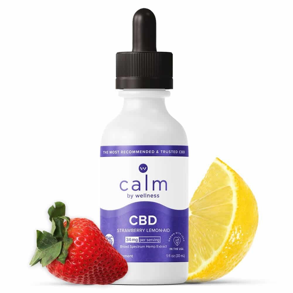 calm by wellness CBD Oil Tincture – Strawberry Lemon aid 1